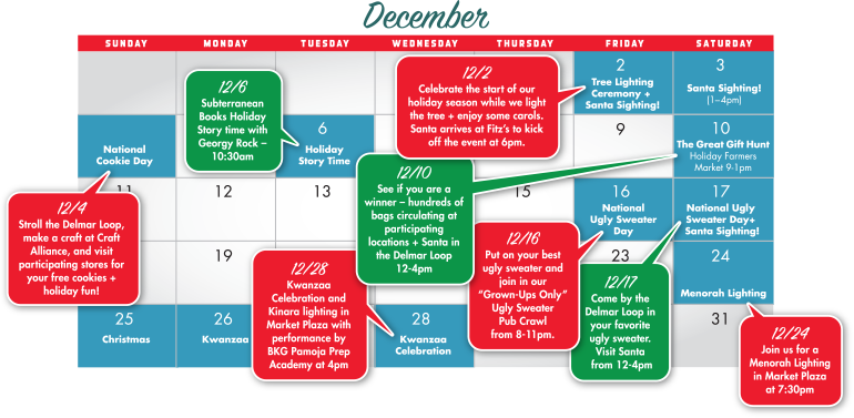 December Loop Holiday Calendar