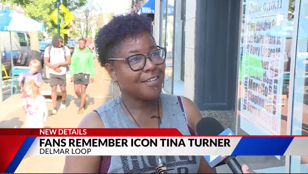 Fans pay tribute to Tina Turner in Delmar Loop
