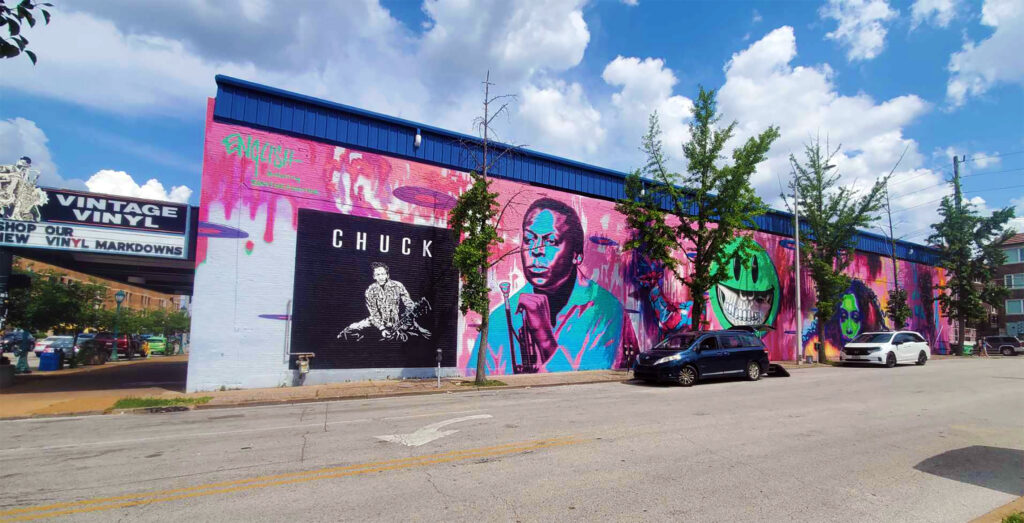 Loop Mural Festival - New Vintage Vinyl Wall in the Delmar Loop