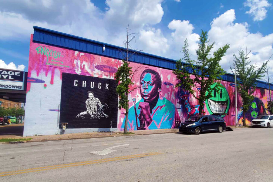 Loop Mural Festival - New Vintage Vinyl Wall in the Delmar Loop